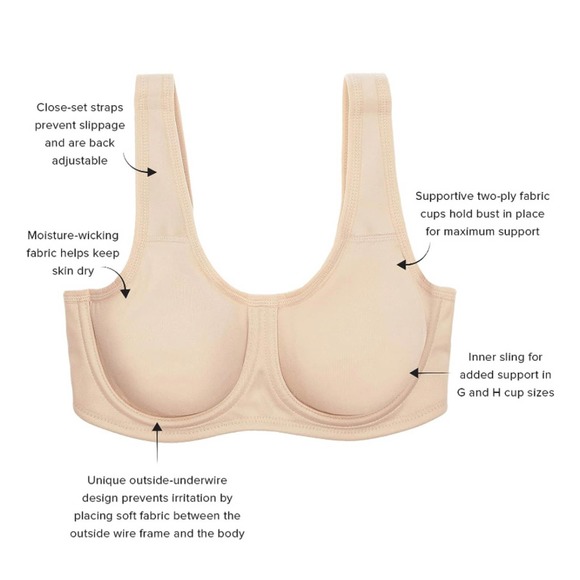 Wacoal Women's Underwire Sport Bra activewear size 34C - Picture 6 of 7